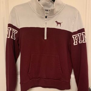 PINK Burgundy Quarter Zip
